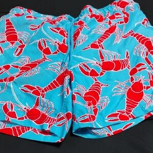 George Blue and Red Swim Shorts